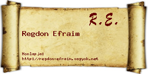 Regdon Efraim névjegykártya